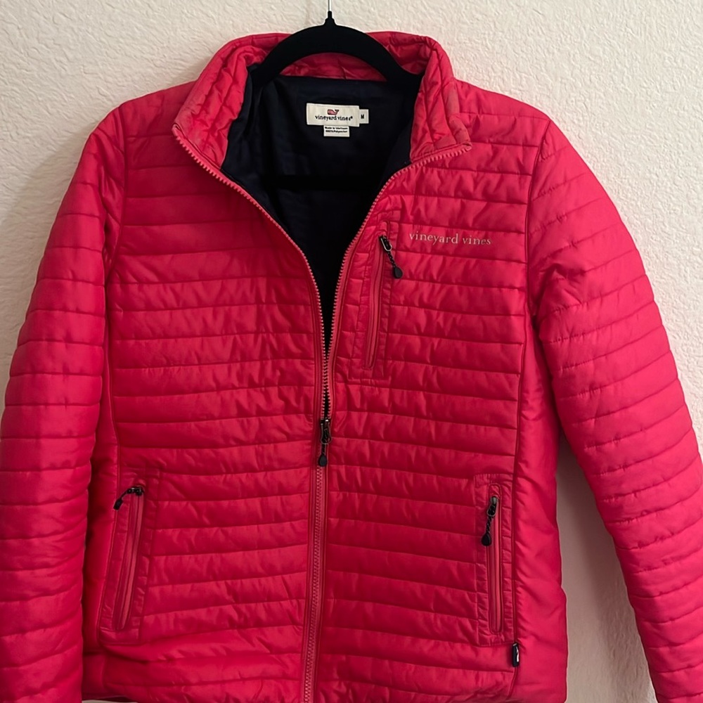 Vineyard Vines pink puffer jacket